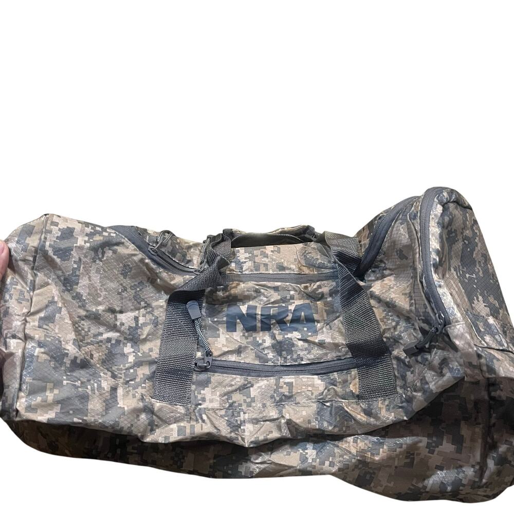 NRA Digital Camo Duffel Bag Gym Travel Overnight Bag Military Style Lightweight